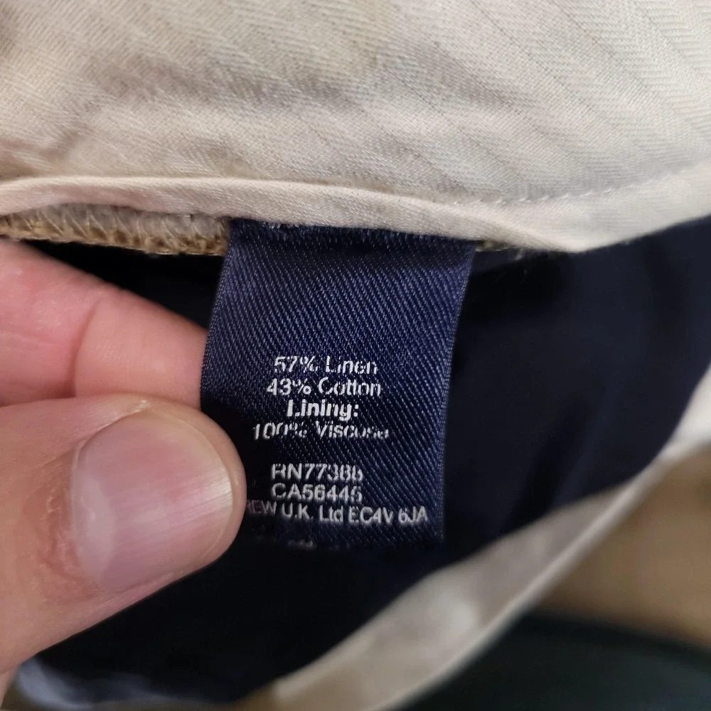 J.CREW Pants Mens 33x32 Beige Ludlow Classic Linen Dress Trousers Straight Fit